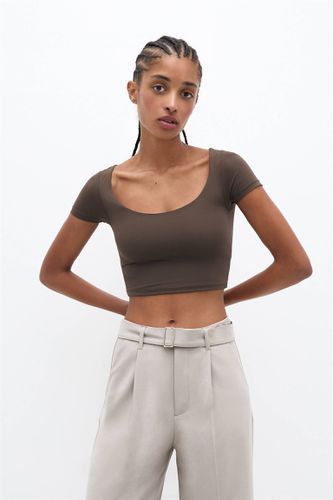 T-Shirt Cropped Polyamide - Pull&Bear - Modalova