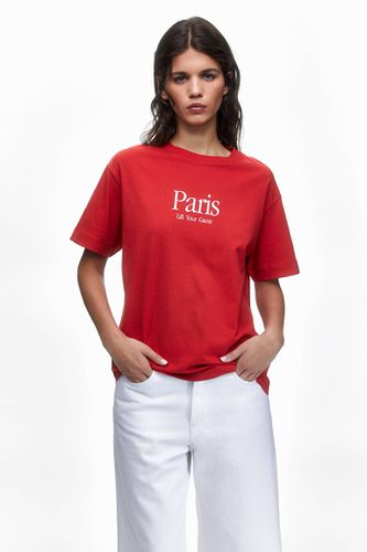 T-Shirt Rouge Paris - Pull&Bear - Modalova