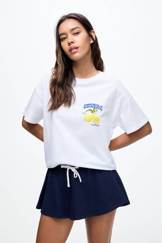 T-Shirt Manches Courtes Citrons - Pull&Bear - Modalova