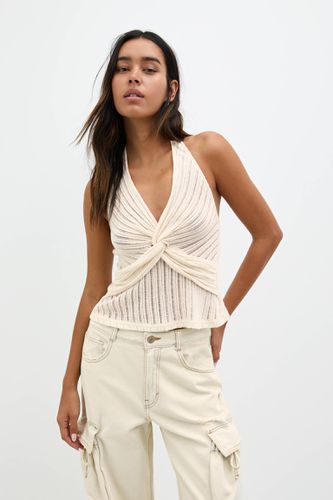 Top Crochet Nœud Encolure Américaine - Pull&Bear - Modalova