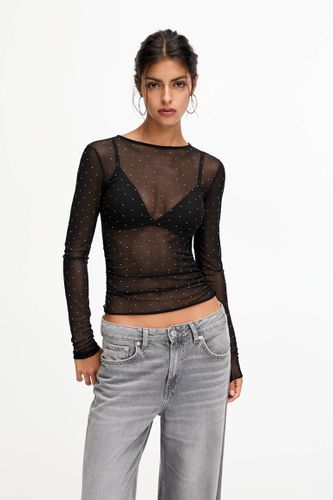 T-Shirt Transparent À Strass - Pull&Bear - Modalova