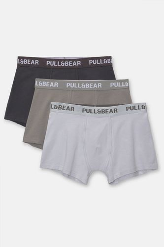 Lot 3 Boxers Gris Logo Contrastant - Pull&Bear - Modalova