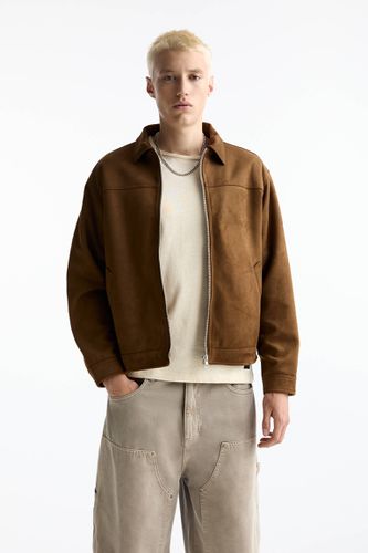 Veste En Suédine À Fermeture Éclair - Pull&Bear - Modalova