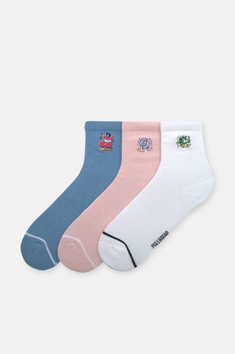 Lot 3 Paires De Chaussettes Hautes Brodées - Pull&Bear - Modalova