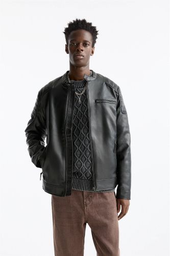 Blouson Style Motard En Similicuir - Pull&Bear - Modalova