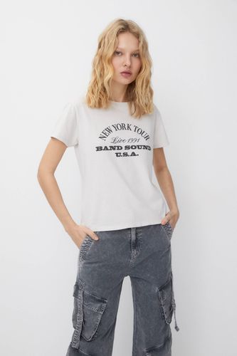 T-Shirt À Manches Courtes À Inscription - Pull&Bear - Modalova