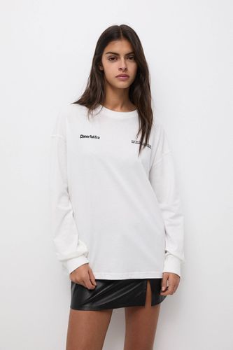 T-Shirt Manches Longues Inscription - Pull&Bear - Modalova