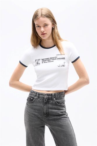 T-Shirt Graphiques Contrastants - Pull&Bear - Modalova