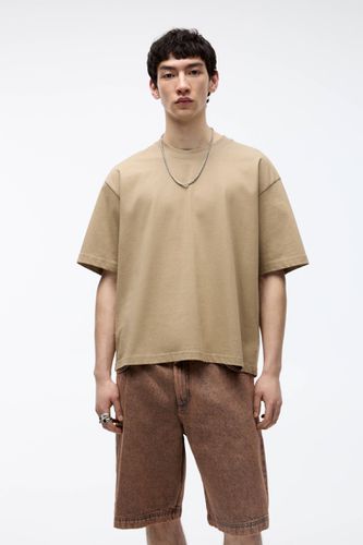 T-Shirt Basique Cropped Manches Courtes - Pull&Bear - Modalova
