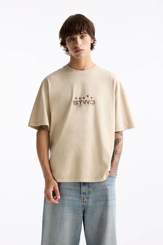 T-Shirt Délavé Stwd Boxy Fit - Pull&Bear - Modalova