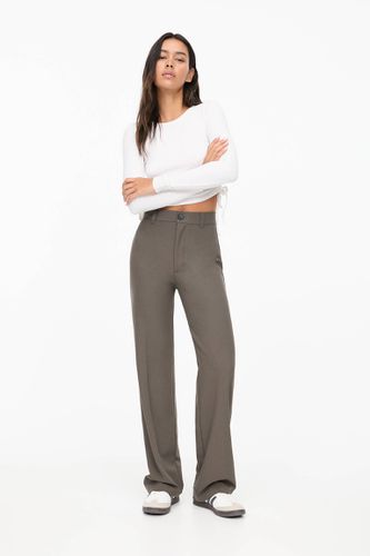 Pantalon Habillé Straight Taille Haute - Pull&Bear - Modalova