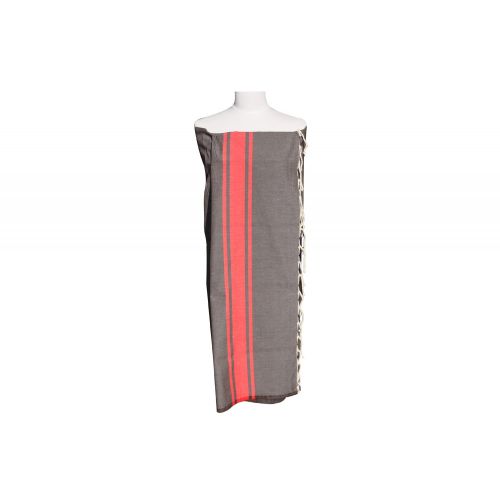 BIJOUX - V Fouta Drap Plage et Hammam Coton Couleur Bandes Rouge - LES POULETTES - Modalova