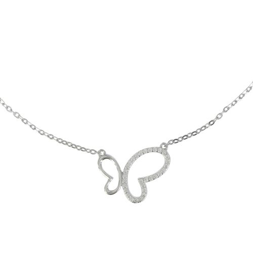 V Collier Papillon et Une Aile de Strass - LES POULETTES BIJOUX - Modalova