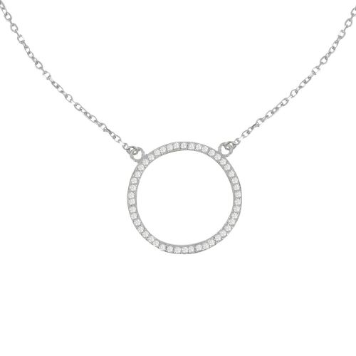 Collier 925 Rhodié Cercle de Strass - LES POULETTES BIJOUX - Modalova