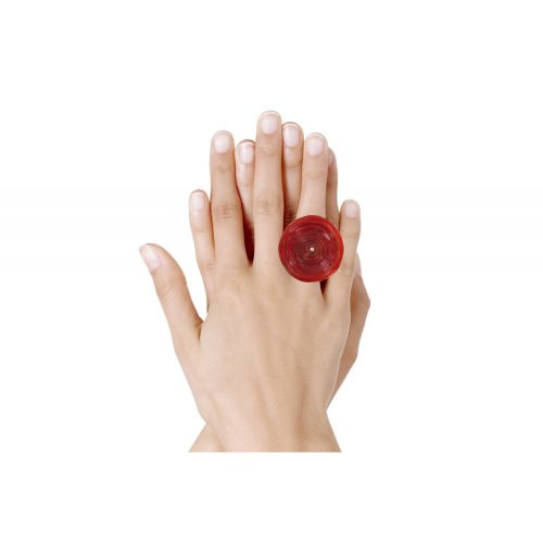 Bague Argent et Verre Coquelicot - LES POULETTES BIJOUX - Modalova
