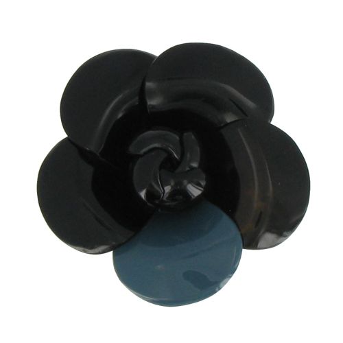 V Broche Fleur en Corne Noire et Résine - LES POULETTES BIJOUX - Modalova