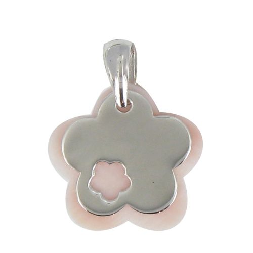 V Pendentif Chance Nacre et Argent Nacre - LES POULETTES BIJOUX - Modalova