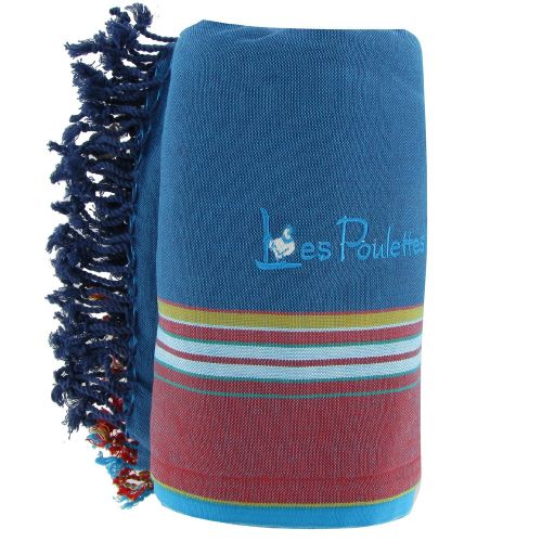 BIJOUX - Kikoy Serviette Plage Coton Eponge Couleur Pétrole - LES POULETTES - Modalova