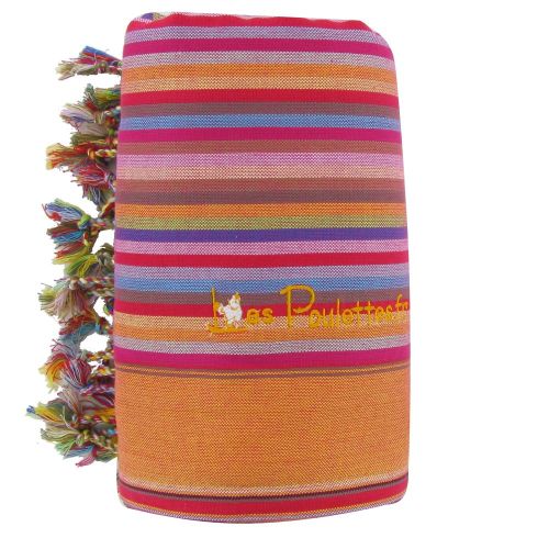 BIJOUX - Kikoy Serviette Plage Coton Couleur Rayé Eponge Jaune - LES POULETTES - Modalova