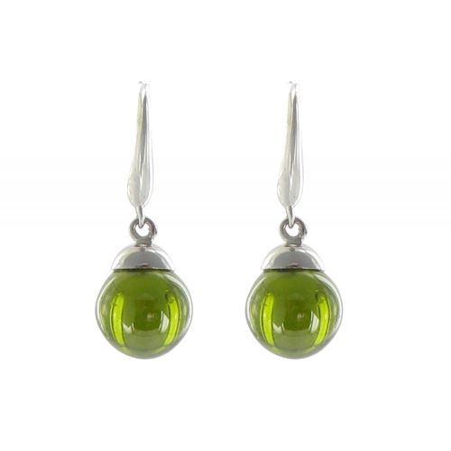 Boucles d'Oreilles Argent Billes de Zirconium Emeraude - LES POULETTES BIJOUX - Modalova