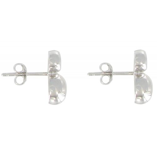Boucles d'Oreilles Argent Deux Perles Zirconium Transparent - LES POULETTES BIJOUX - Modalova