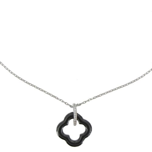 Collier Argent Fleur Céramique - LES POULETTES BIJOUX - Modalova