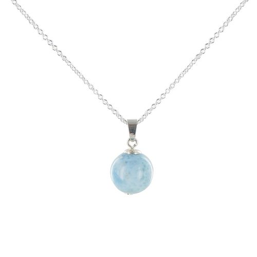 Collier Perle de Larimar et Chaine Argent - LES POULETTES BIJOUX - Modalova