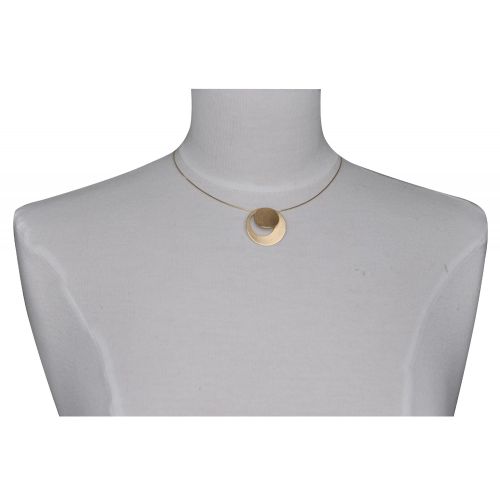 Collier Soleil et Lune Argent Doré Brossé - LES POULETTES BIJOUX - Modalova