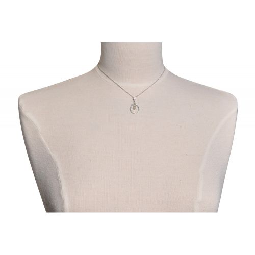 Collier Argent Rhodié Pendentif Goutte de Strass Perle d'Imit - LES POULETTES BIJOUX - Modalova