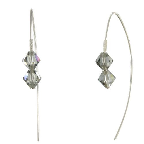 Boucles d'Oreilles Argent et 2 Perles de Cristal - LES POULETTES BIJOUX - Modalova