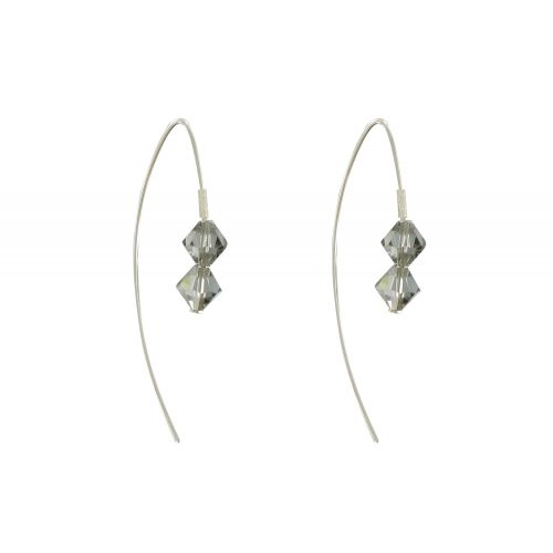 Boucles d'Oreilles Argent et 2 Perles de Cristal - LES POULETTES BIJOUX - Modalova