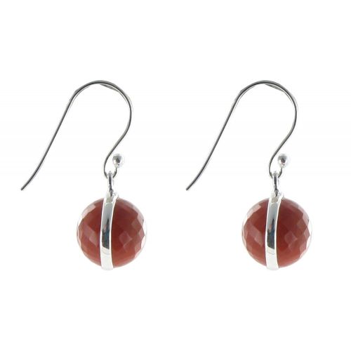Boucles d'Oreilles Crochet Argent Sphère d'Agate - LES POULETTES BIJOUX - Modalova