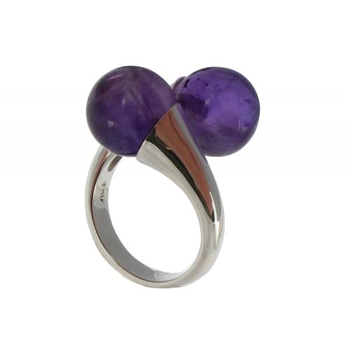 Bague Argent Toi et Moi Améthyste - taille 52 - LES POULETTES BIJOUX - Modalova