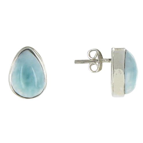 V Boucles d'Oreilles Argent Oeuf de Larimar - LES POULETTES BIJOUX - Modalova