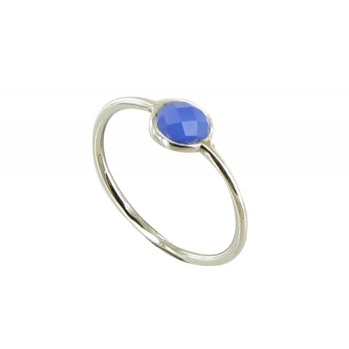 V Bague Argent 925 Demi-Sphère de Calcédoine - taille 52 - LES POULETTES BIJOUX - Modalova
