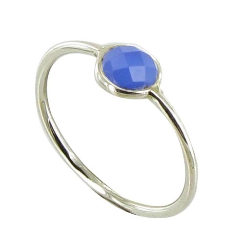 V Bague Argent 925 Demi-Sphère de Calcédoine - taille 54 - LES POULETTES BIJOUX - Modalova