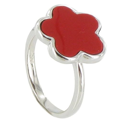 Bague Argent 925 Chance et Corail - taille 60 - LES POULETTES BIJOUX - Modalova