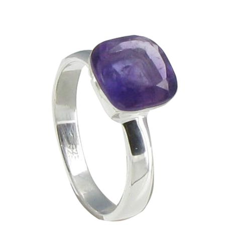 Bague Argent Carré d'Améthyste Facetté - taille 50 - LES POULETTES BIJOUX - Modalova