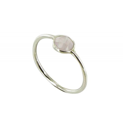 Bague Argent 925 Demi-Sphère de Quartz Rose - LES POULETTES BIJOUX - Modalova
