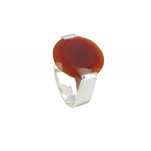 Bague Argent Joyau d'Onyx Orangé - taille 56 - LES POULETTES BIJOUX - Modalova