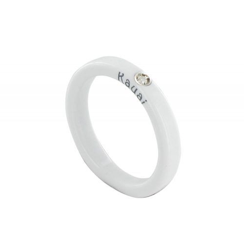 Bague Diamant Résine Blanche et Argent 925 - taille 52 - LES POULETTES BIJOUX - Modalova