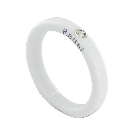 Bague Diamant Résine Blanche et Argent 925 - taille 50 - LES POULETTES BIJOUX - Modalova