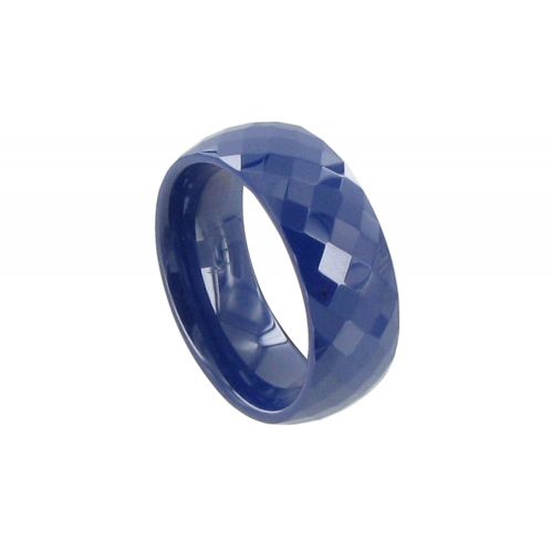 V Bague Anneau Large de Céramique Facettée - 8mm - tail - LES POULETTES BIJOUX - Modalova