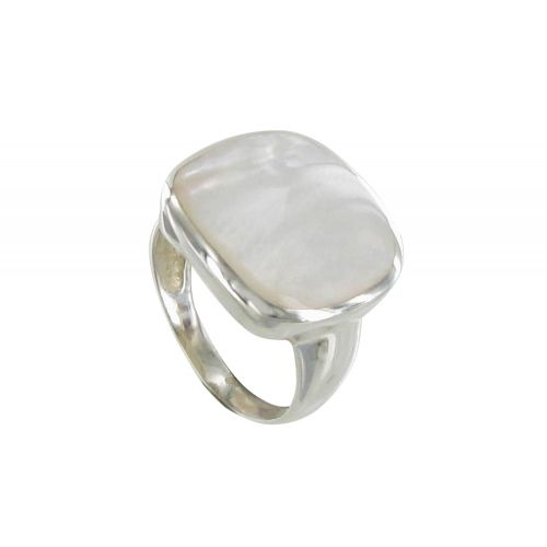 Bague Argent 925 Pavé Carré de Nacre Ivoire - taille 52 - LES POULETTES BIJOUX - Modalova