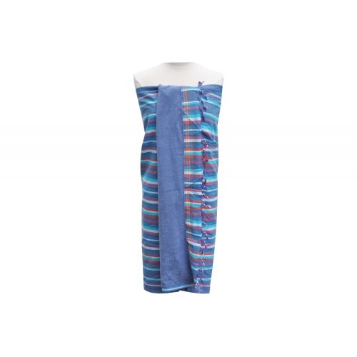BIJOUX - V Kikoy Serviette Plage Coton Couleur Bleu Rayé Fuchsia Turqu - LES POULETTES - Modalova