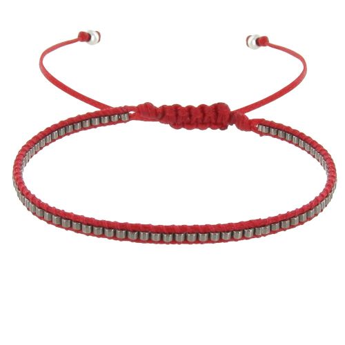 Bracelet Perles Argentées Lien Tréssé - LES POULETTES BIJOUX - Modalova