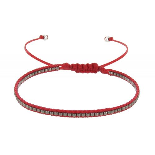 Bracelet Perles Argentées Lien Tréssé - LES POULETTES BIJOUX - Modalova