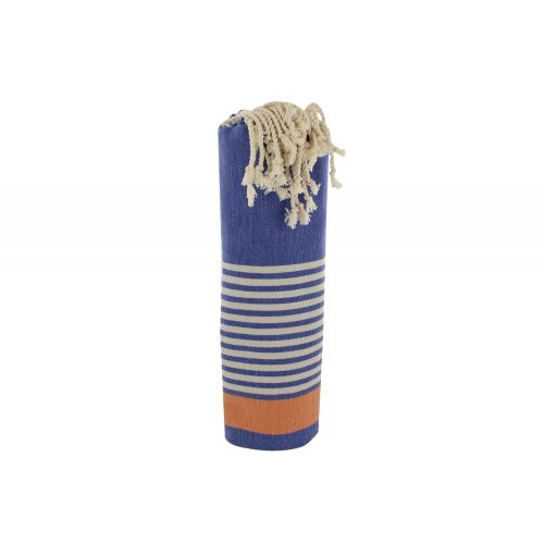 BIJOUX - Fouta Drap Plage et Hammam Coton Rayé Beige et Orange - LES POULETTES - Modalova