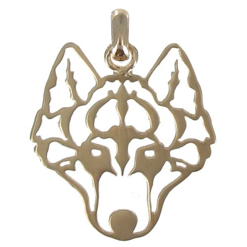 V Pendentif Plaqué Or Tête de Loup - LES POULETTES BIJOUX - Modalova