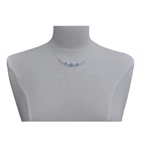 Collier Chaine Argent Perles Cristal du Japon et Cubes - LES POULETTES BIJOUX - Modalova